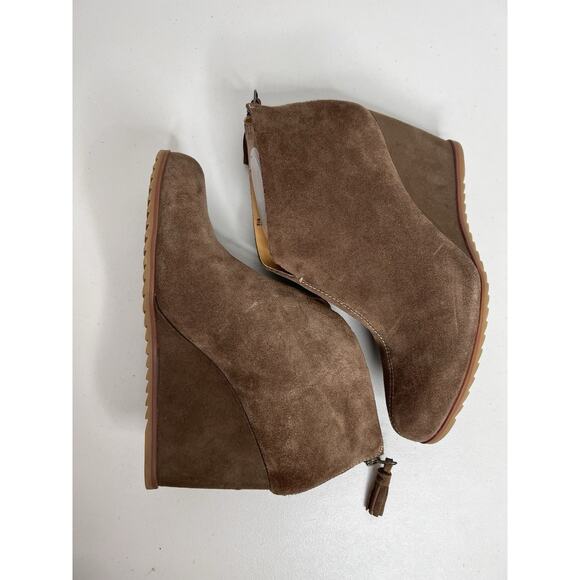 KORKS Kork-Ease Wedge Brown Suede Leather Boot Bootie Women’s Size 9.5 - Picture 5 of 9